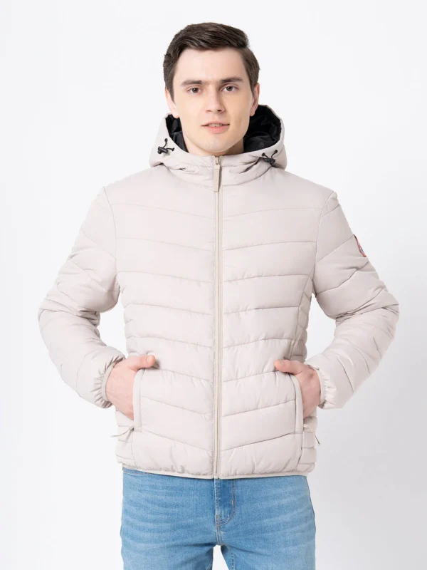 Men's Beige Solid Jacket